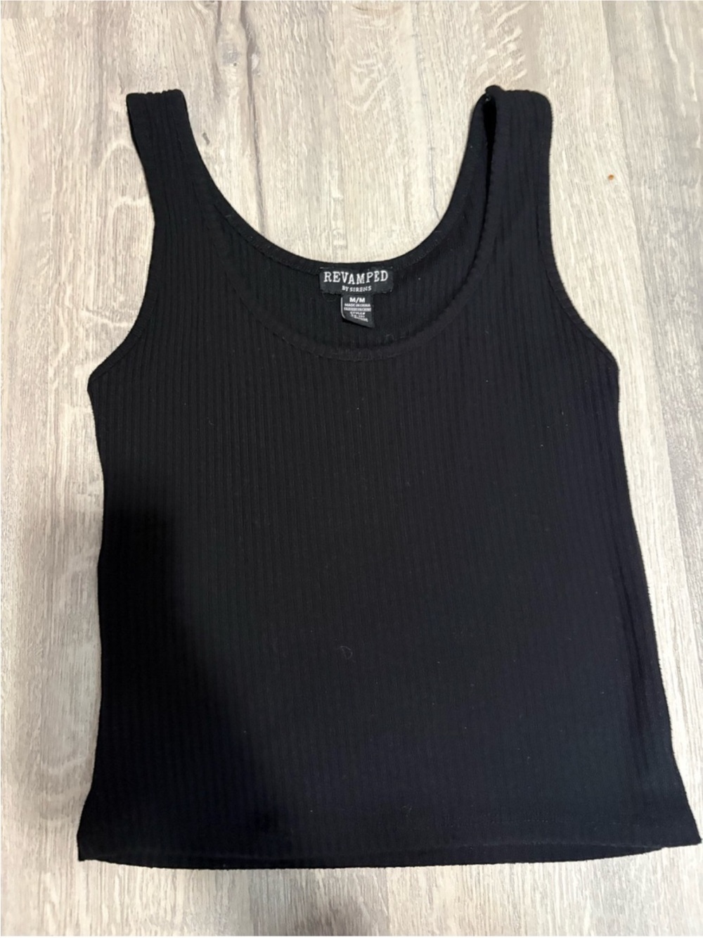 3 for $14 revamped Black Ribbed Tank Top size medium